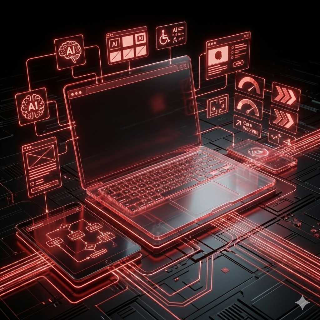 Tło sekcji trendów cyfrowych 2026